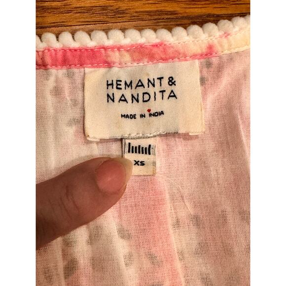 HEMANT & NANDITA multicolor cotton Amara Broderie Anglaise Maxi Dress size XS - Picture 6 of 14